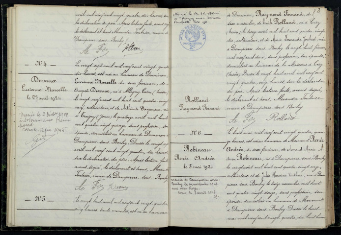 Dampierre-sous-Bouhy : actes d'état civil.