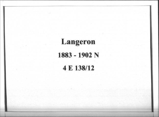 Langeron : actes d'état civil (naissances).