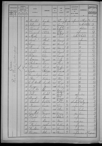 Nevers, Section du Croux, 19e sous-section : recensement de 1906