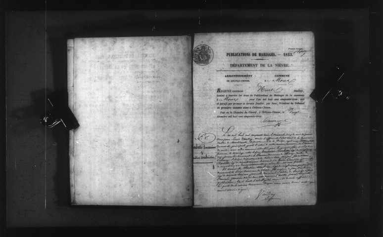 Moux-en-Morvan : actes d'état civil.