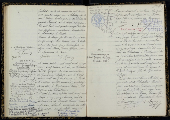 Monceaux-le-Comte : actes d'état civil.