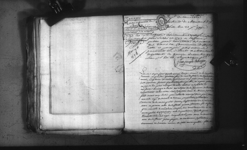 Isenay : actes d'état civil.