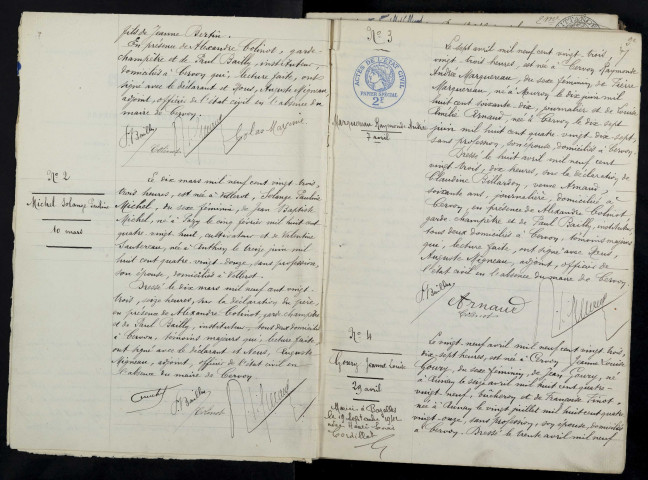 Cervon : actes d'état civil.