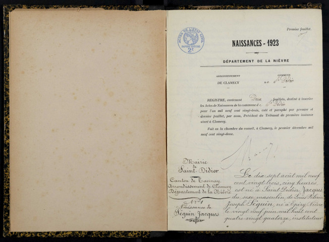 Saint-Didier : actes d'état civil.