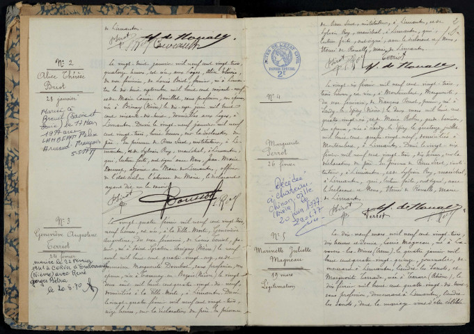 Limanton : actes d'état civil.