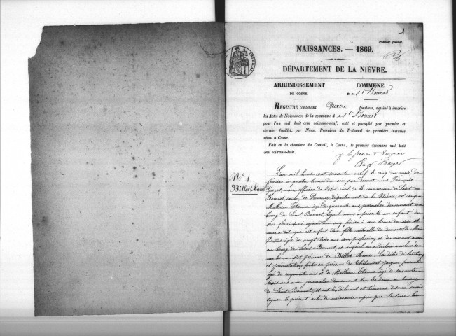 Saint-Bonnot : actes d'état civil.