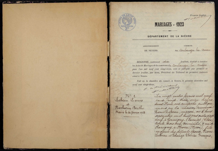 Coulanges-lès-Nevers : actes d'état civil.