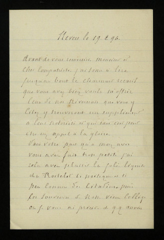 ASSIGNY (Henri Flamen d') (1825-1907) : 8 lettres.