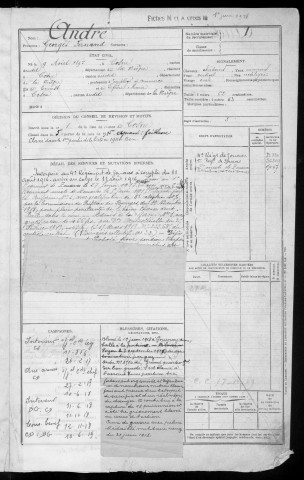 Bureau de Nevers-Cosne, classe 1917 : fiches matricules n° 1 à 286 et 524 à 820
