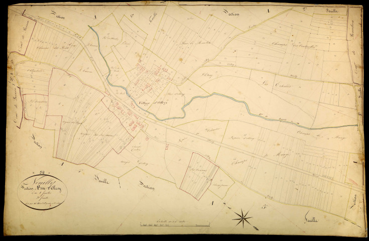 Neuilly, cadastre ancien : plan parcellaire de la section A dite d'Olcy, feuille 3