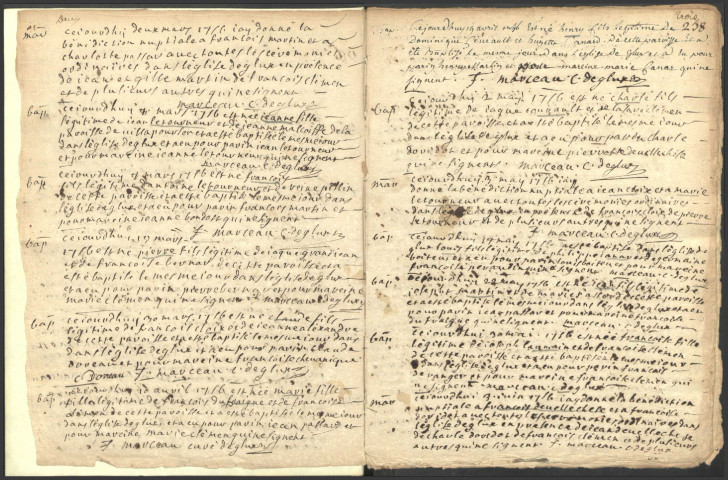 Glux-en-Glenne : registres paroissiaux.