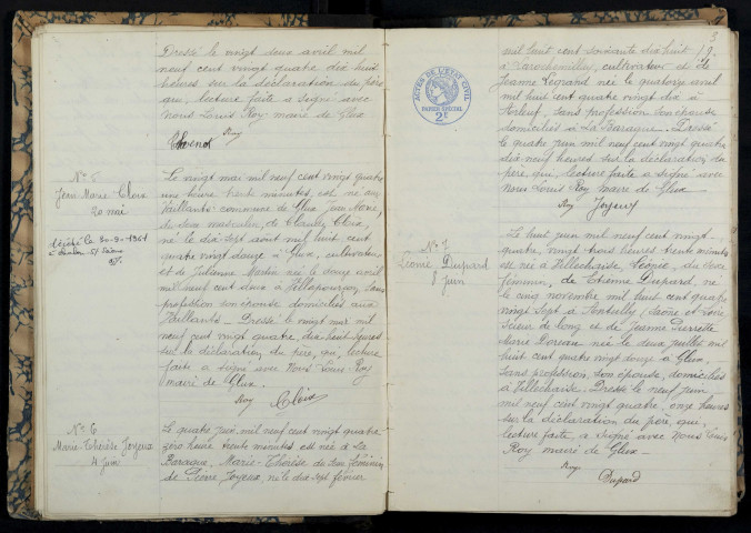 Glux-en-Glenne : actes d'état civil.