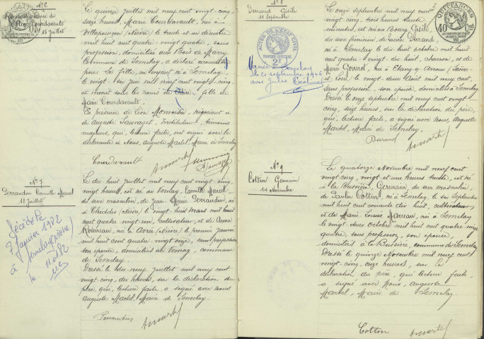 Sémelay : actes d'état civil.