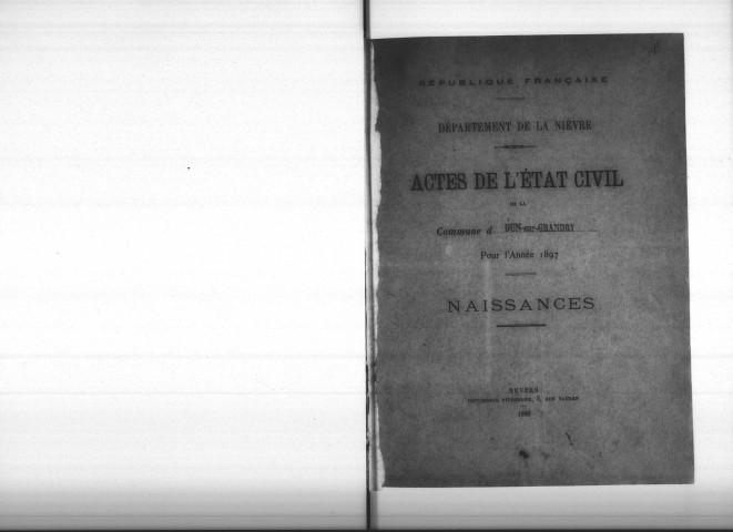 Dun-sur-Grandry : actes d'état civil.