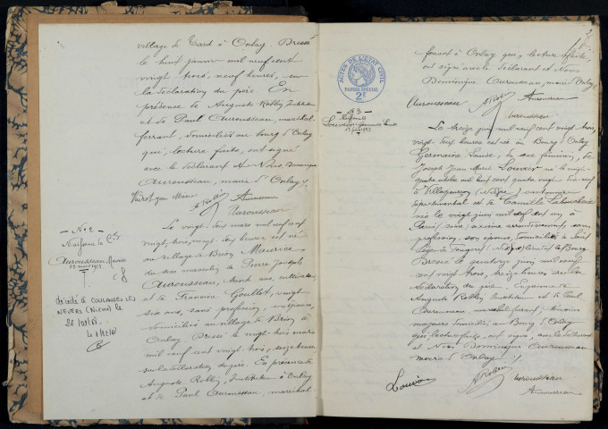 Onlay : actes d'état civil.