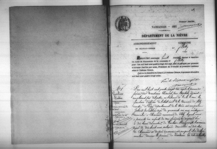 Fléty : actes d'état civil.