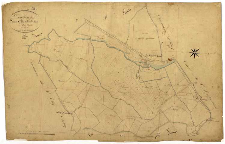 Coulanges-lès-Nevers, cadastre ancien : plan parcellaire de la section C dite du Pont Saint-Ours, feuille 2