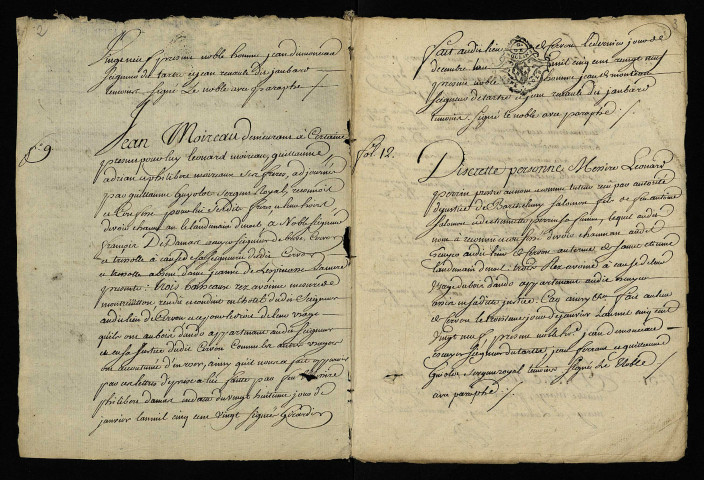 Extraits des terriers de Lenoble (1529) et Guyolot (1589) pour Jean et François de Damas, pour la seigneurie de Cervon et Tressoles, et de la foi et hommage de ceux-ci à noble J. de Pontailler, seigneur de Châtillon (1504).