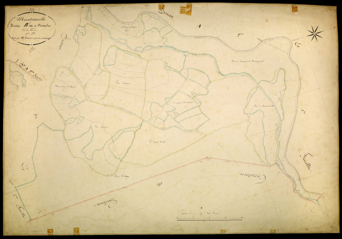 Montsauche-les-Settons, cadastre ancien : plan parcellaire de la section B dite de Natalou, feuille 1