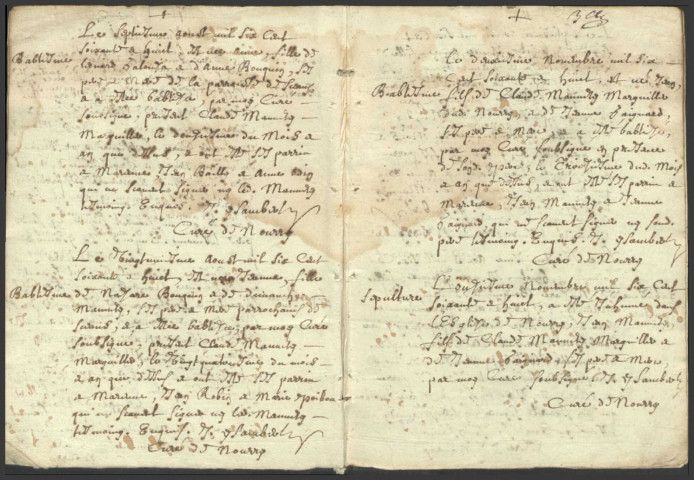 Vandenesse : registres paroissiaux.