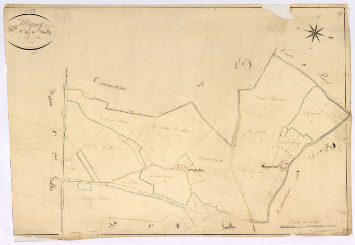 Alligny-Cosne, cadastre ancien : plan parcellaire de la section C dite de Vailly, feuille 3