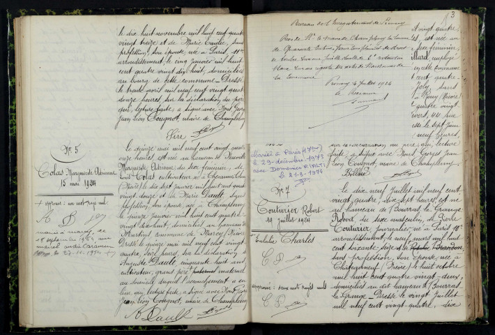 Champlemy : actes d'état civil.