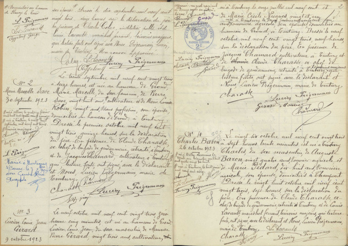 Tintury : actes d'état civil.