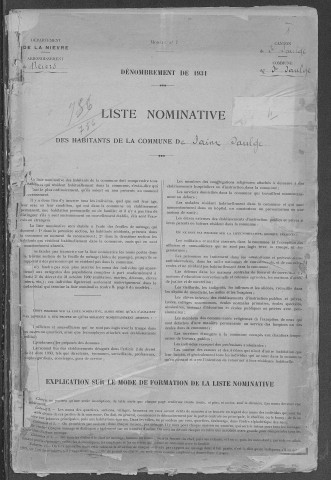 Saint-Saulge : recensement de 1931