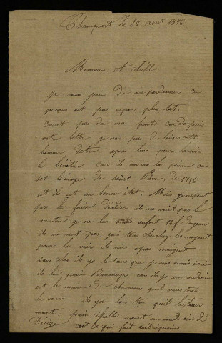 GRISAL (Jean), à Champvert (Nièvre) : 1 lettre.