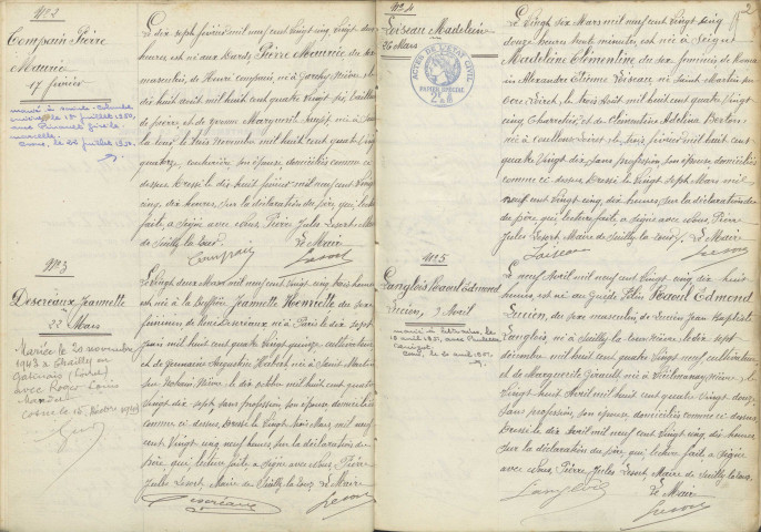 Suilly-la-Tour : actes d'état civil.