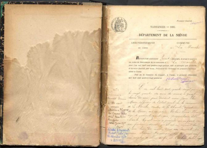 La Marche : actes d'état civil.