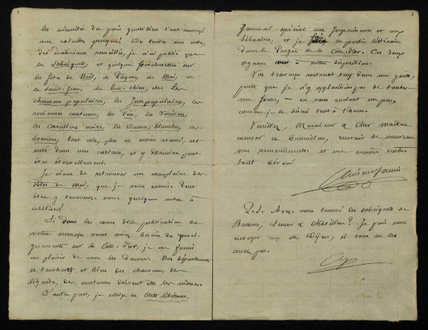 CLÉMENT-JANIN (Marcel), publiciste à Dijon (né en 1831) : 3 lettres.