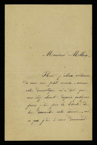 PROVOT (Jean), conscrit : 1 lettre.