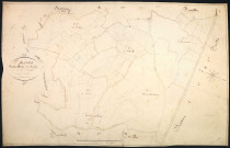 Saint-Péreuse, cadastre ancien : plan parcellaire de la section B dite du Bourg, feuille 1