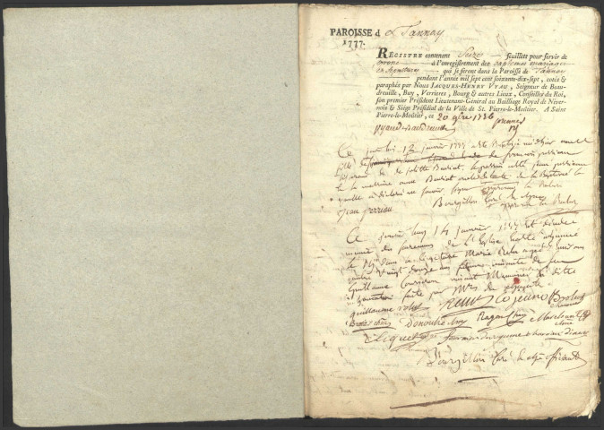 Tannay : registres paroissiaux.