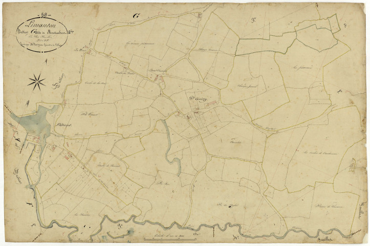 Limanton, cadastre ancien : plan parcellaire de la section G dite de Montembert, feuille 2