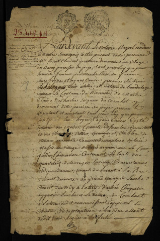 Terrier du Bouchot à La Fermeté, dressé par Me Philibert Camuzet, notaire royal et procureur au bailliage et pairie de Nivernais, au profit de Claude Dechartre, seigneur du Bouchot, puis de Jeanne Durand, veuve en premières noces dudit Claude et en secondes de Jean-Baptiste Potier.