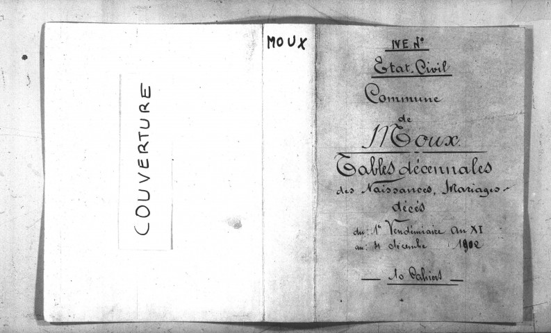 Moux-en-Morvan : tables décennales.
