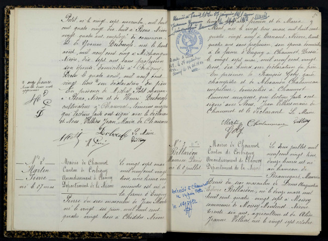Chaumot : actes d'état civil.