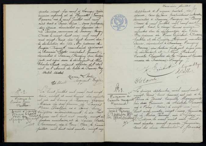 Frasnay-Reugny : actes d'état civil.