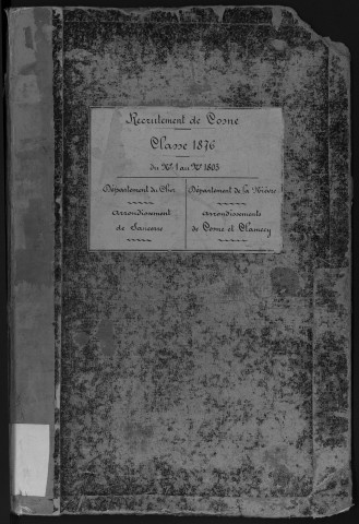 Bureau de Cosne, classe 1876 : fiches matricules n° 1 à 1803