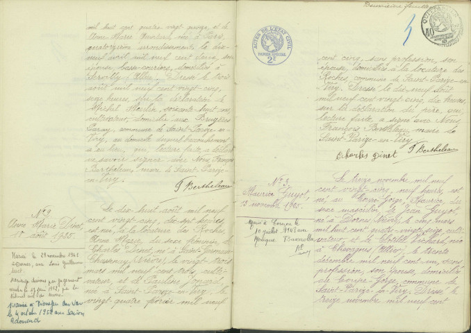 Saint-Parize-en-Viry : actes d'état civil.