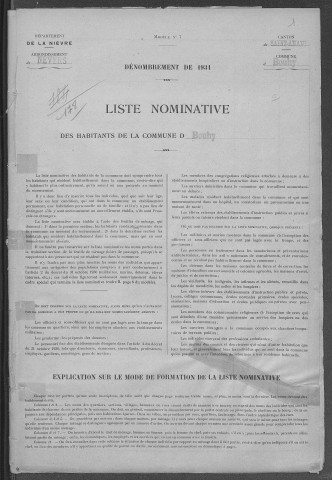 Bouhy : recensement de 1931