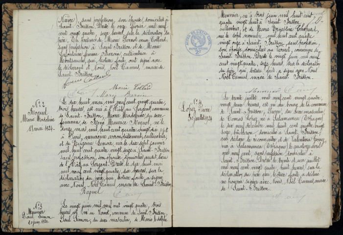 Saint-Brisson : actes d'état civil.