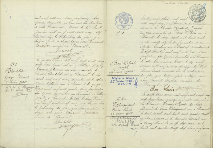 Verneuil : actes d'état civil.