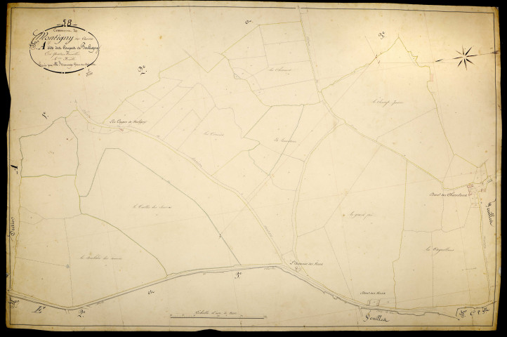 Montigny-sur-Canne, cadastre ancien : plan parcellaire de la section A dite des Coupes de Pouligny, feuille 4