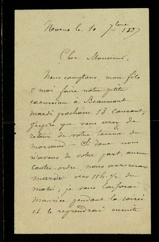 LEGRAND (Eugène), agent voyer à Nevers, père de Franc-Nohain (né en 1846) : 11 lettres.