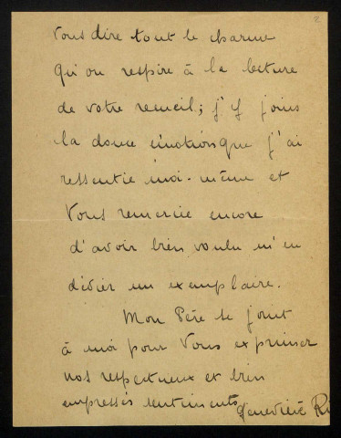 RIGOT (Geneviève), à Nevers : 1 lettre.