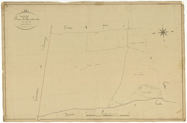 Giry, cadastre ancien : plan parcellaire de la section A dite des Bois de Giry, feuille 8