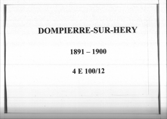 Dompierre-sur-Héry : actes d'état civil.
